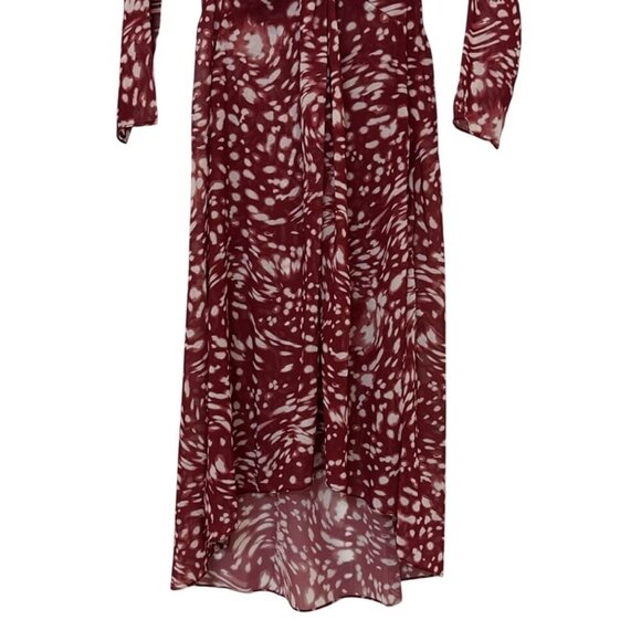 Maje Rivole Imprime Asymmetrical Midi Dress Size Small - Picture 8 of 13